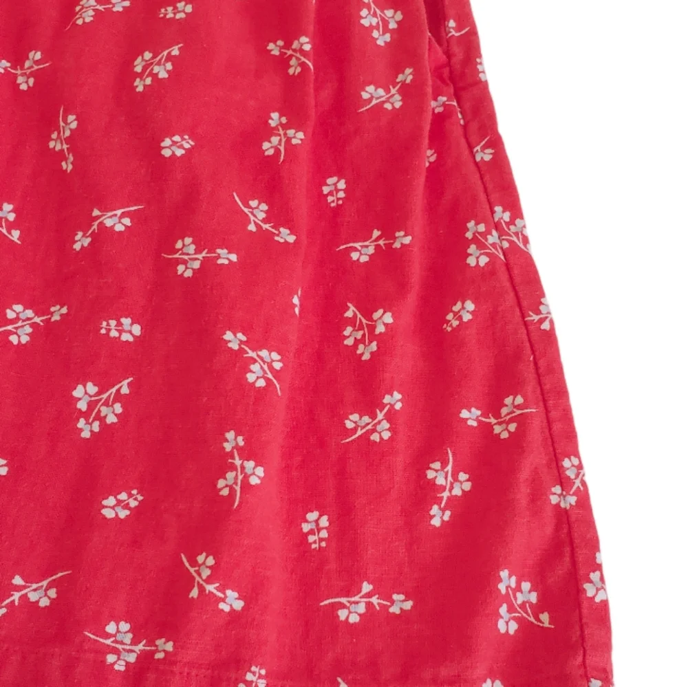 Loft red floral mini skirt